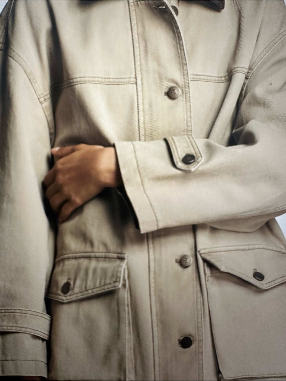 New with Tag! $168 Anthropologie Pilcro Barn Jacket Faux Leather Collar sz M - Picture 4 of 15